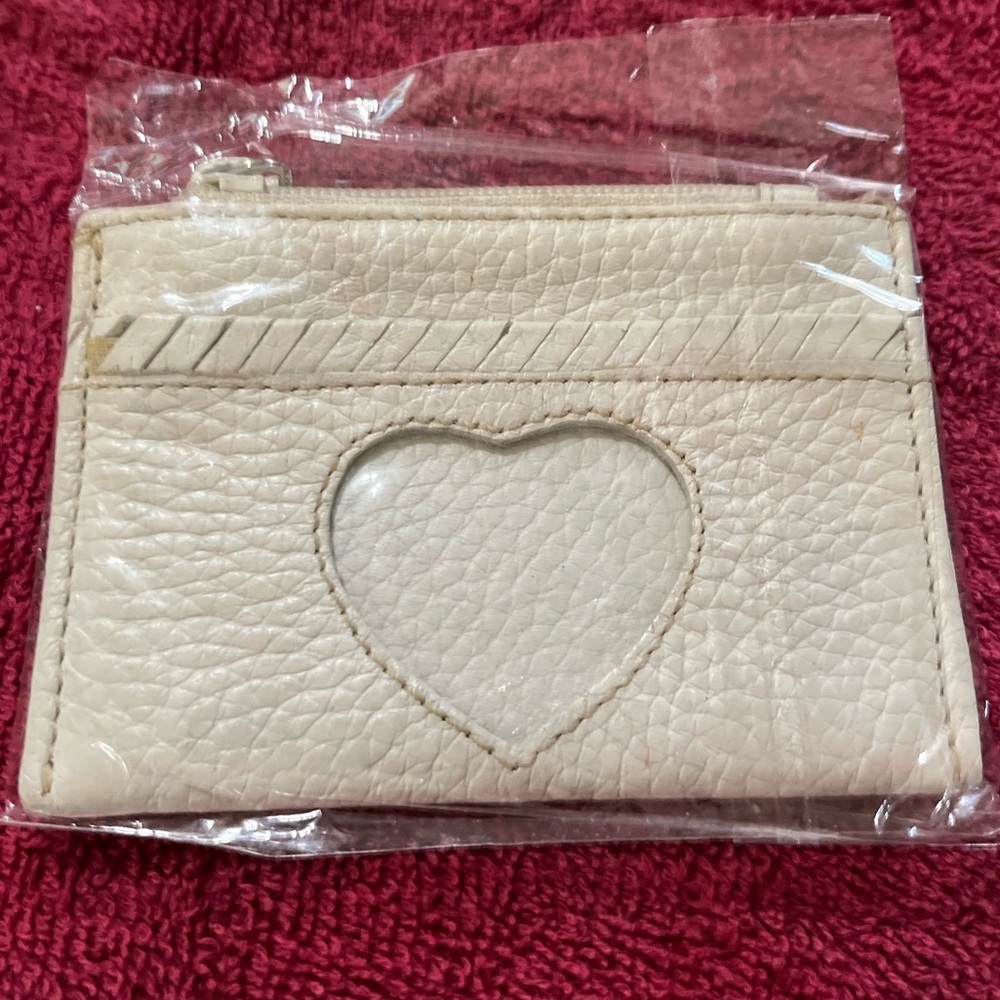 Brighton Elegant White Heart Accent Women's card holder.